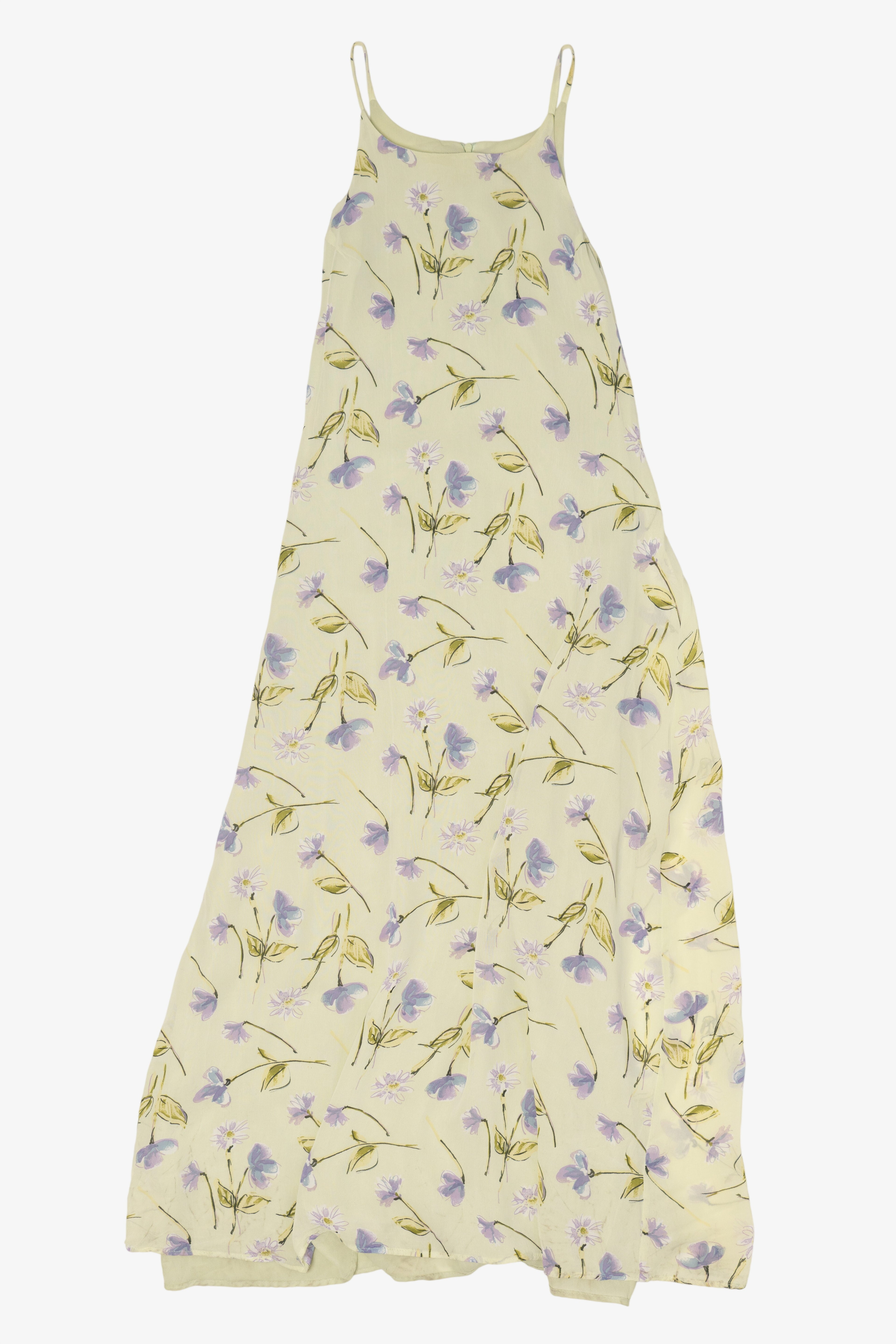 Vintage Yellow American Eagle Outfitters Floral Maxi Dress (1990s)