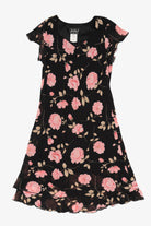 Vintage Black Jolibel Floral Dress (1990s)