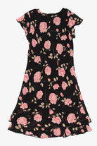 Vintage Black Jolibel Floral Dress (1990s)