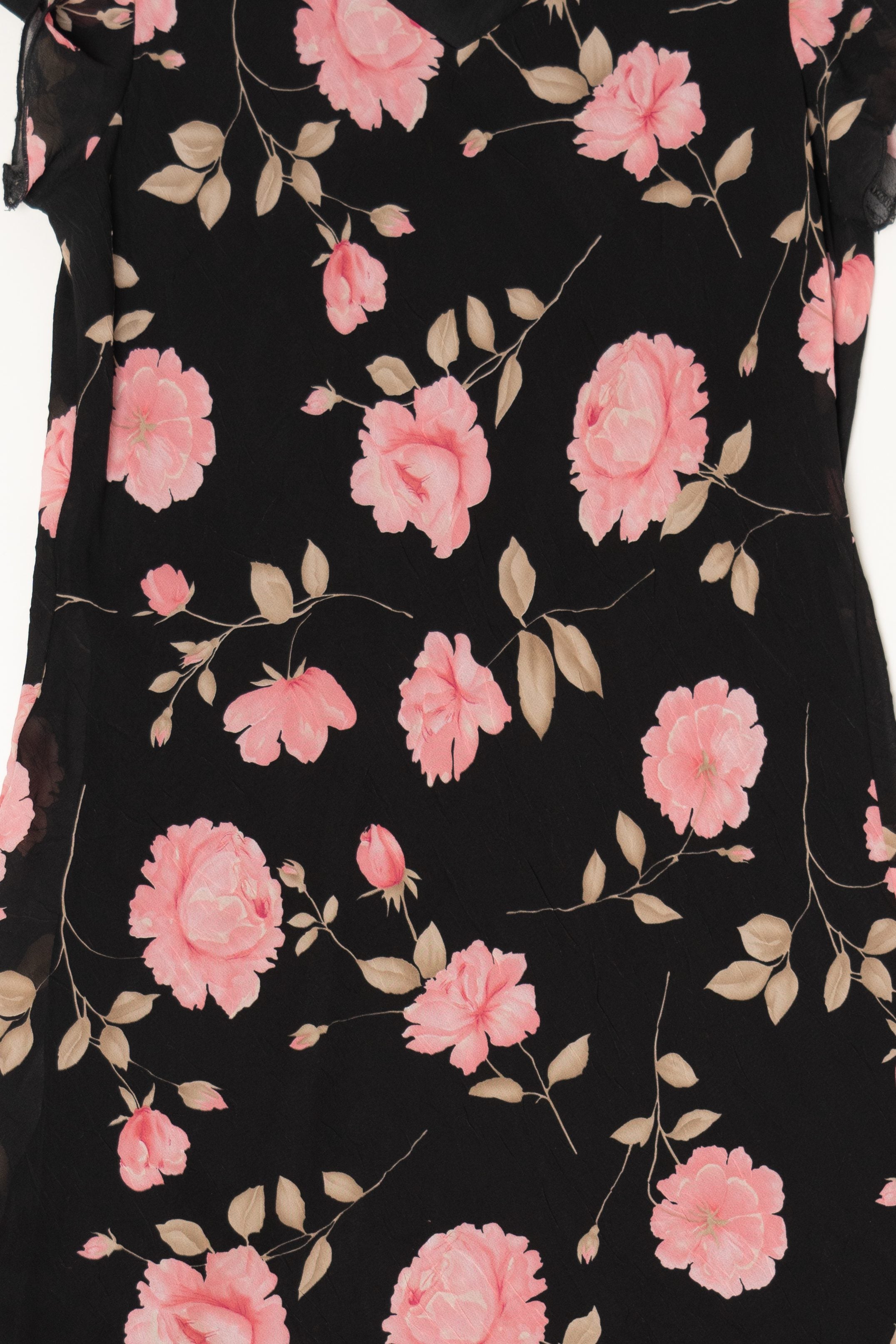 Vintage Black Jolibel Floral Dress (1990s)