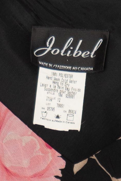 Vintage Black Jolibel Floral Dress (1990s)