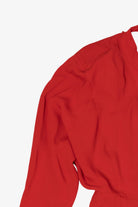 Vintage Red Miss Ashlee Collar Open Back Midi Dress (1980s)