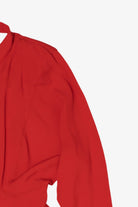Vintage Red Miss Ashlee Collar Open Back Midi Dress (1980s)
