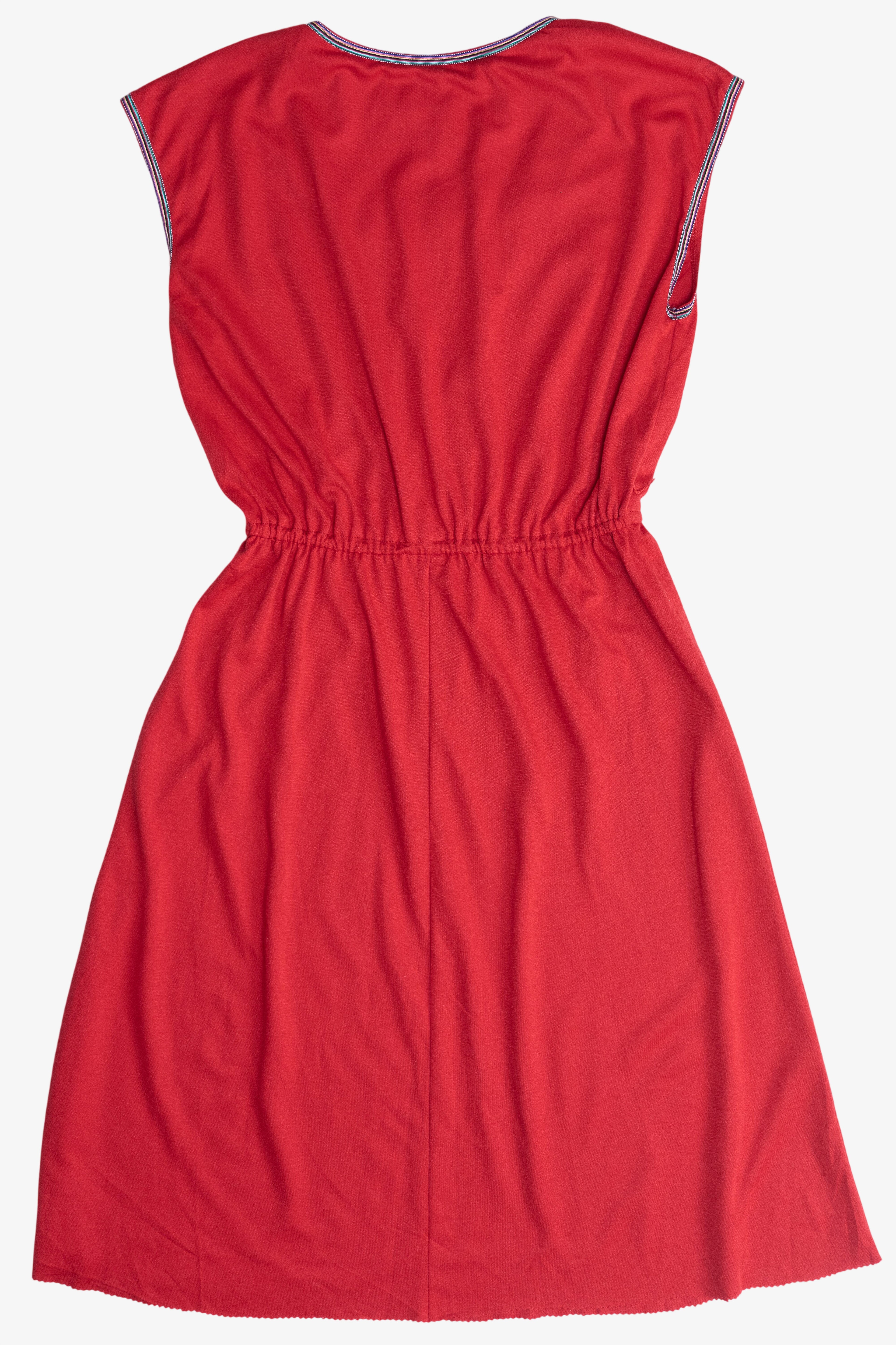 Vintage JSE Inc. California Cherry Red Midi Dress (1980s)