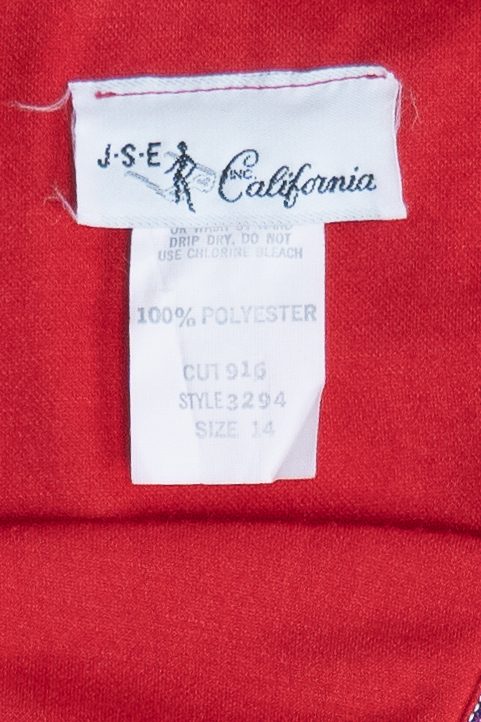 Vintage JSE Inc. California Cherry Red Midi Dress (1980s)