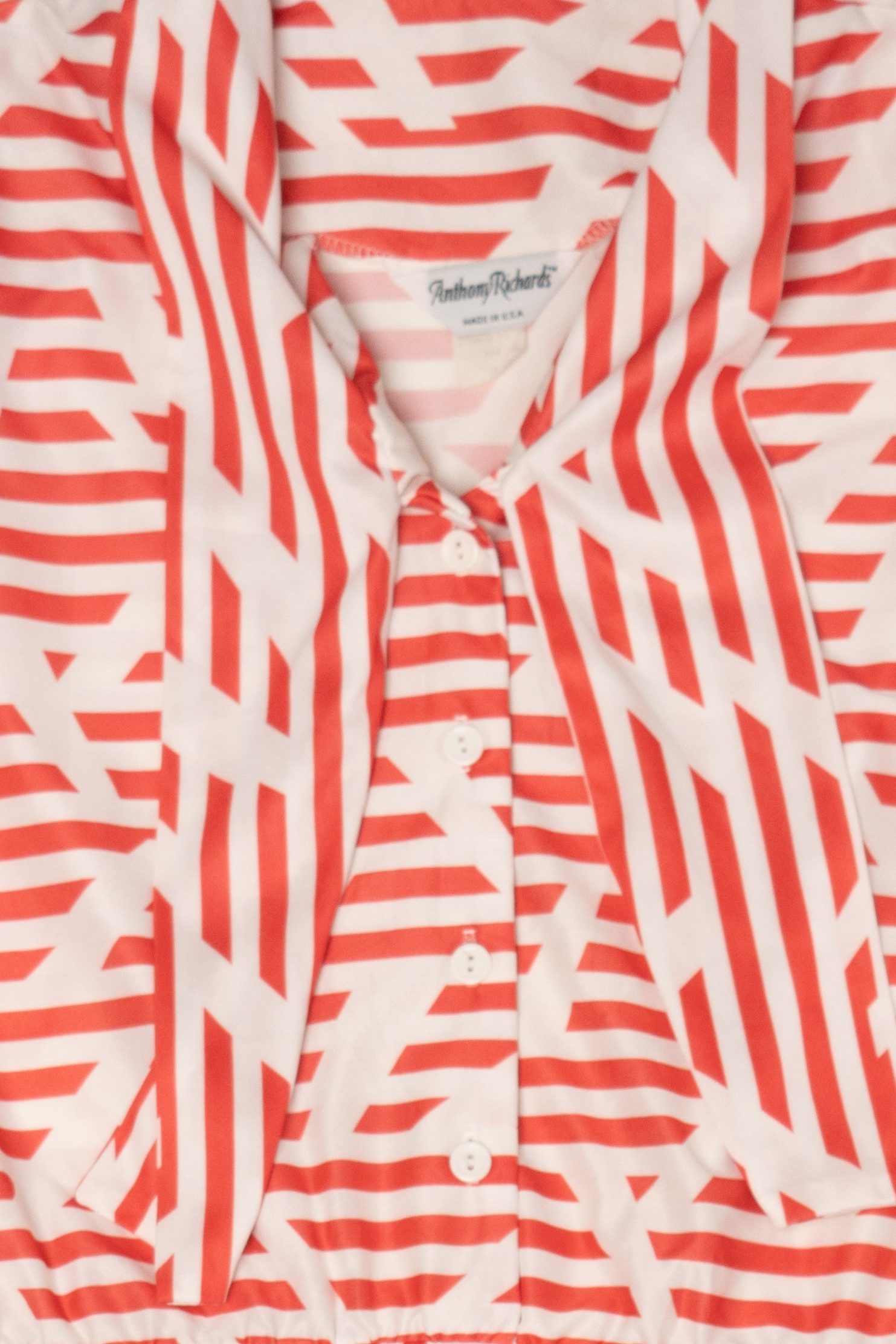 Vintage Red And White Striped Anthony Richards Pussy Bow Dress (1980s)