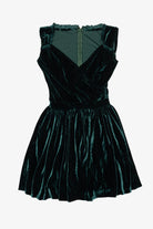 Vintage Dark Green Velvet Mini Dress (1990s)
