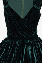 Vintage Dark Green Velvet Mini Dress (1990s)
