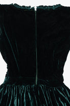 Vintage Dark Green Velvet Mini Dress (1990s)