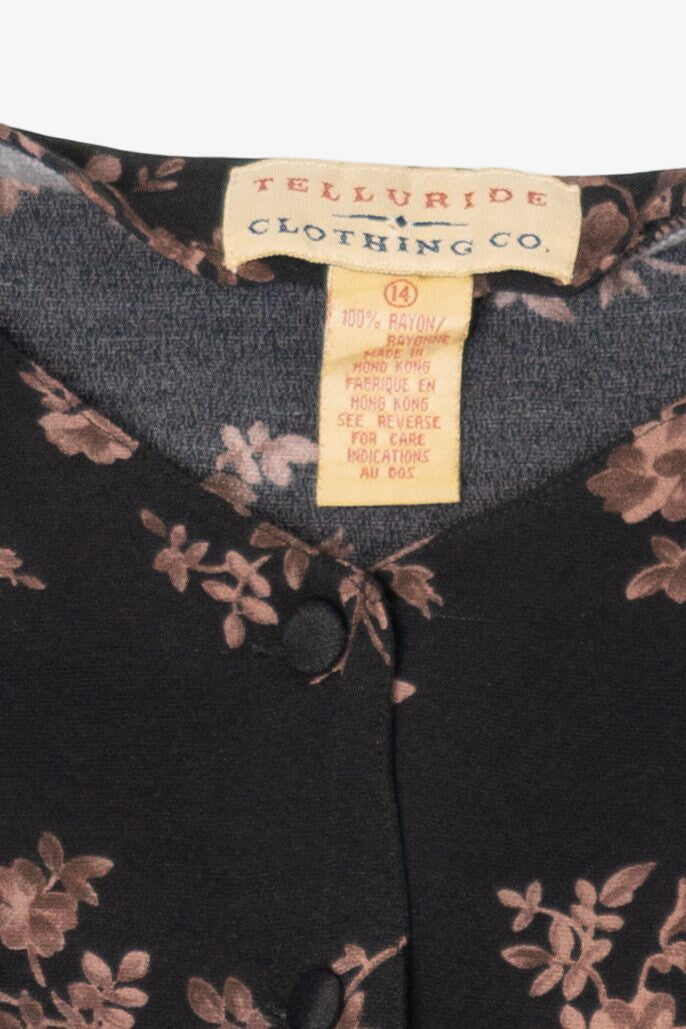 Vintage Black Telluride Clothing Co. Floral Maxi Dress (1990s)
