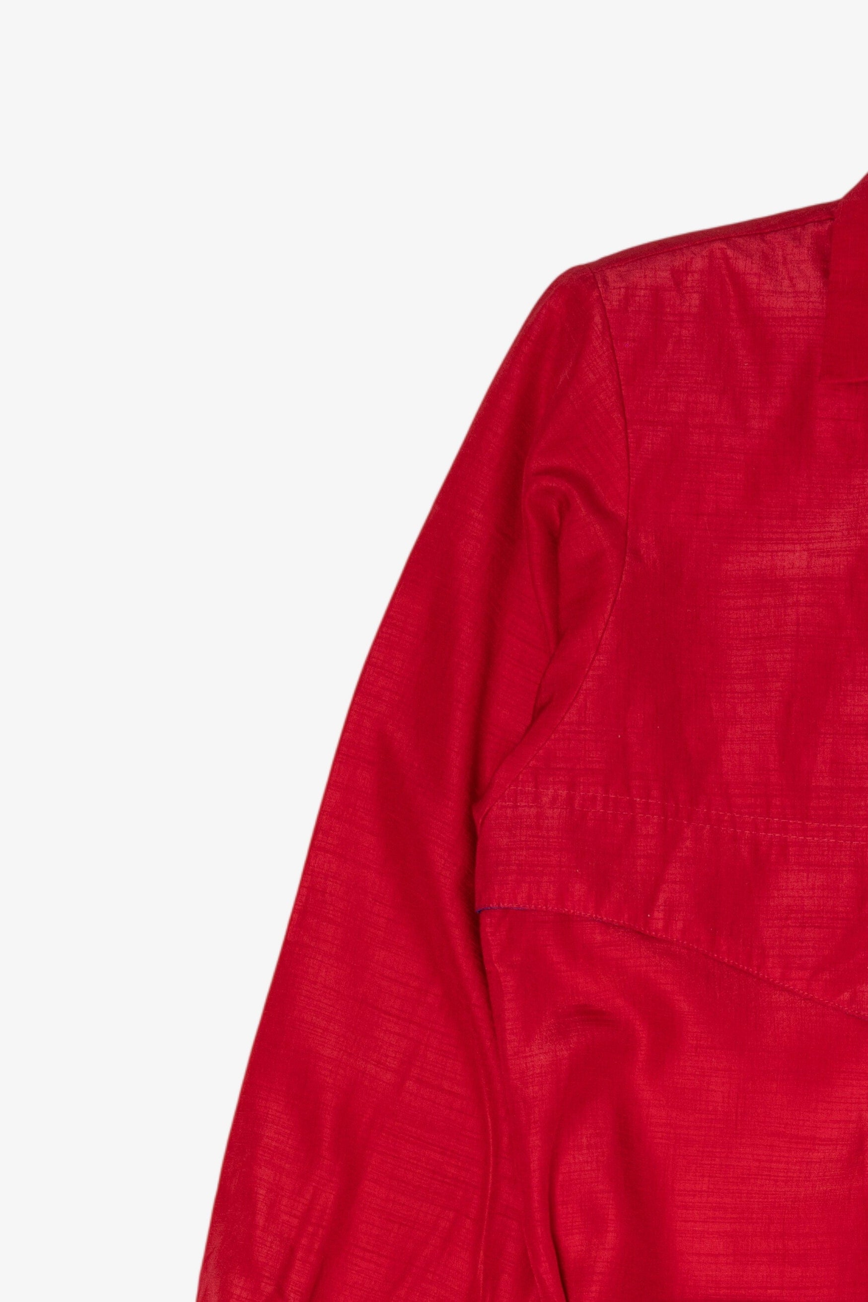 Vintage Red Schrader Contrast Blue Belt Shirt Dress (1980s)