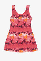Vintage Pink Tropical Palm Tree Mini Dress (1990s)