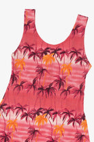 Vintage Pink Tropical Palm Tree Mini Dress (1990s)