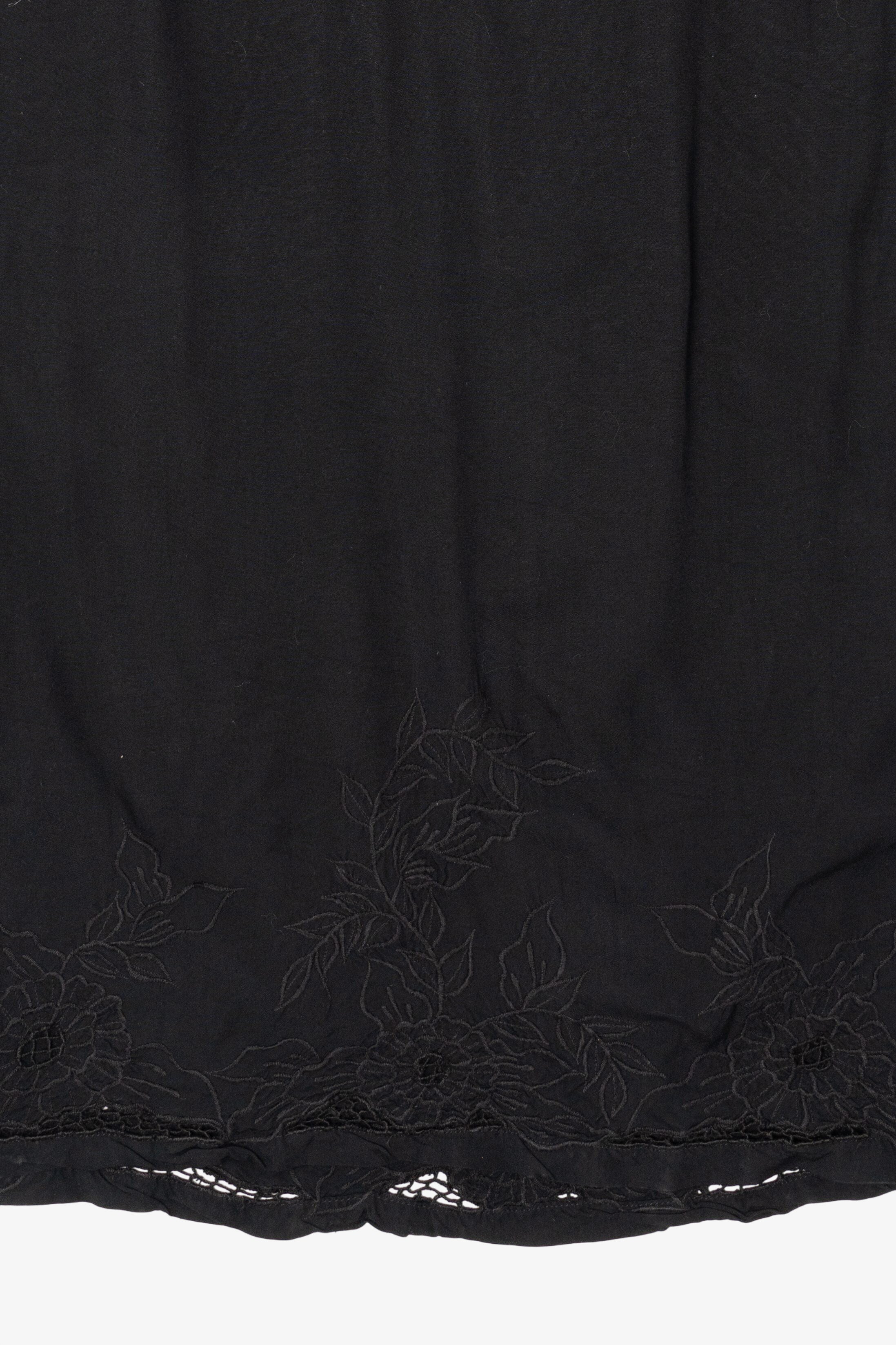Vintage Black Embroidered Lace Sleeveless Dress (1990s)