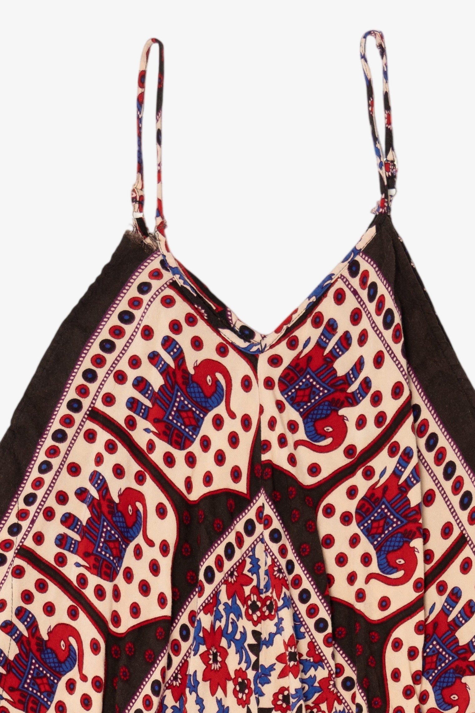 Vintage Speed Control Elephant Pattern Spaghetti Strap Tent Dress (2000s)