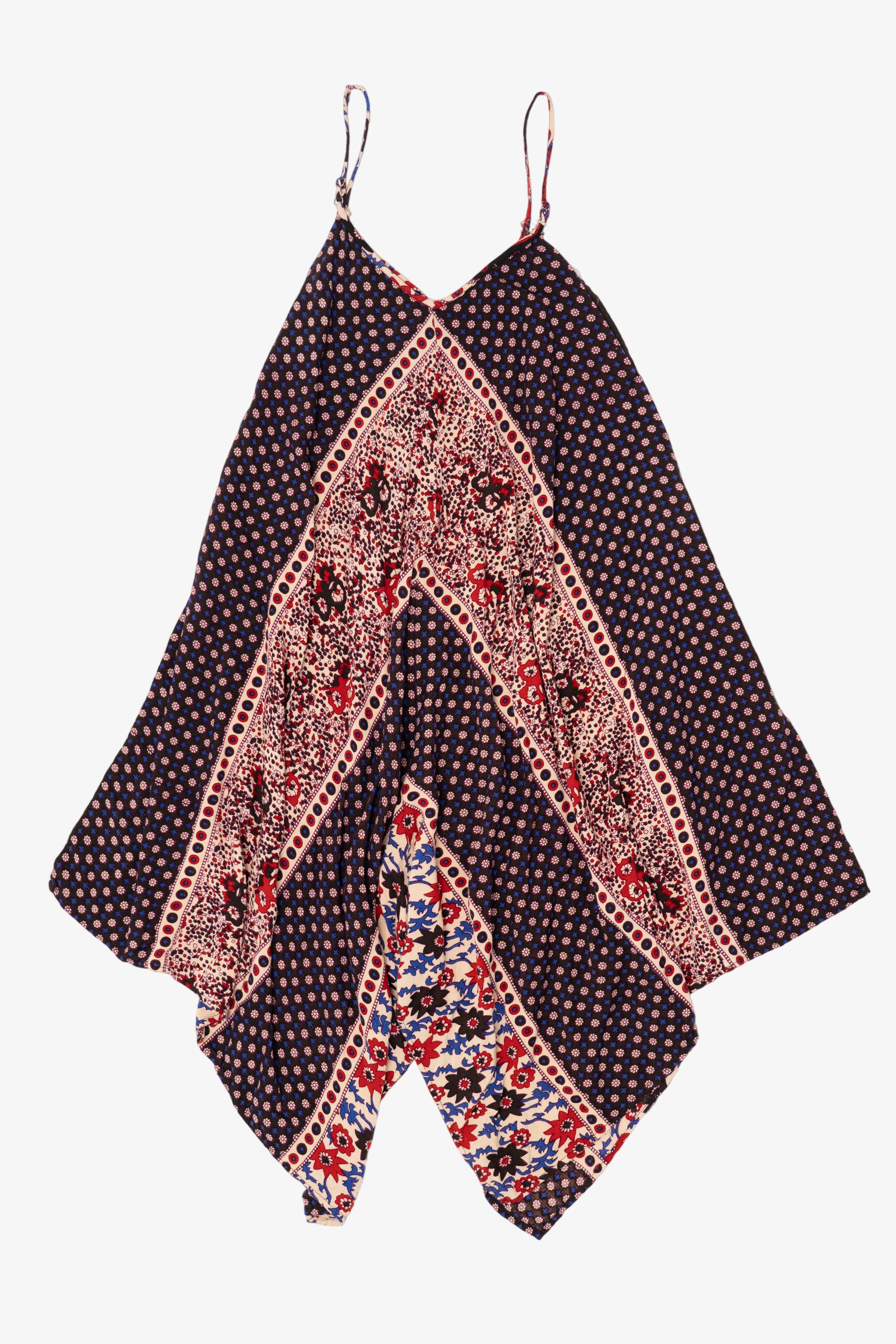 Vintage Speed Control Elephant Pattern Spaghetti Strap Tent Dress (2000s)