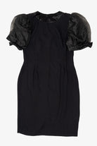 Vintage Union Made Black Michael Marcello Puff Sleeve Cocktail Dress (1980s)
