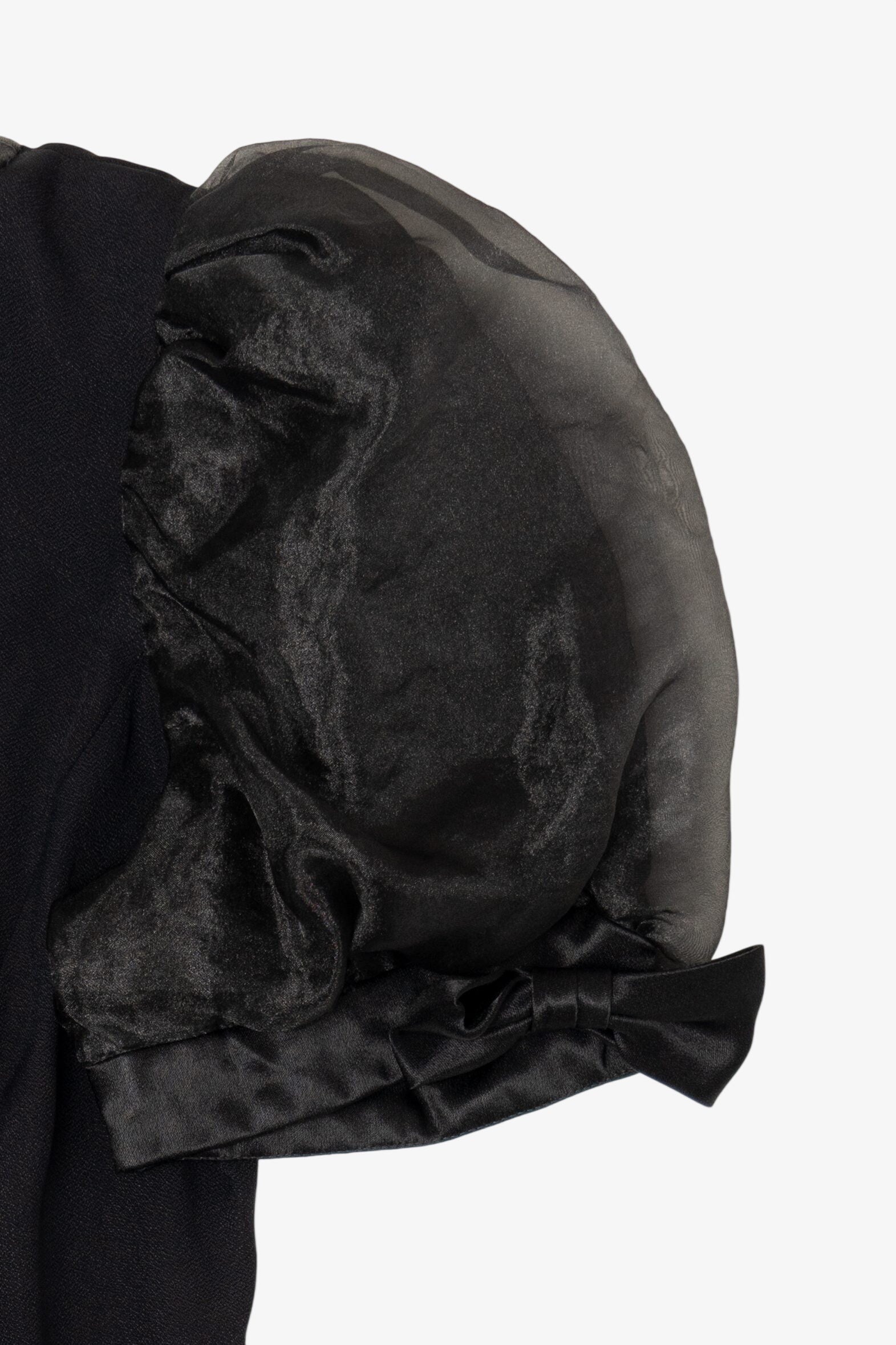 Vintage Union Made Black Michael Marcello Puff Sleeve Cocktail Dress (1980s)