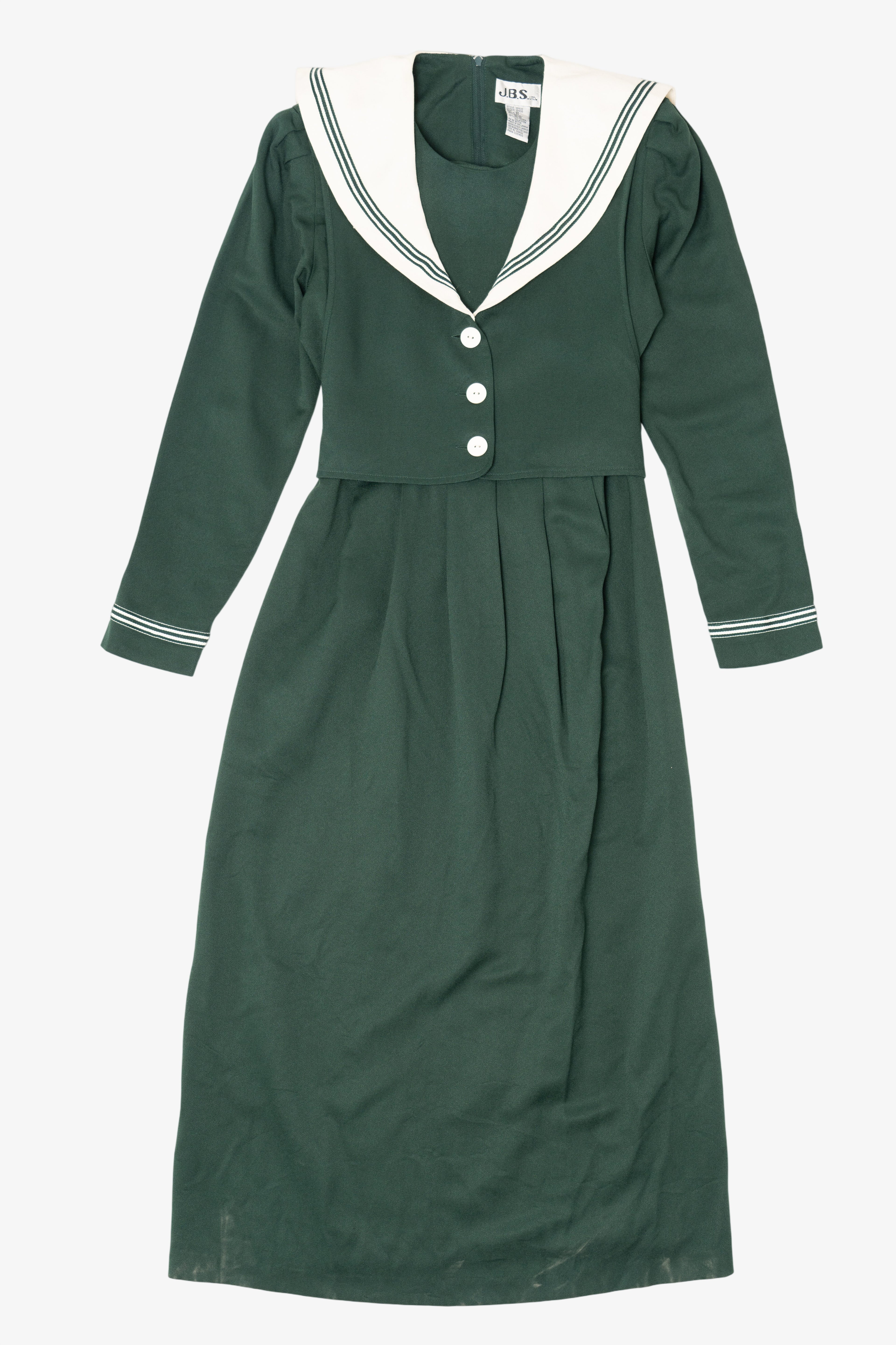 Vintage Green J.B.S. Ltd Collared Sailor Dress (1990s)