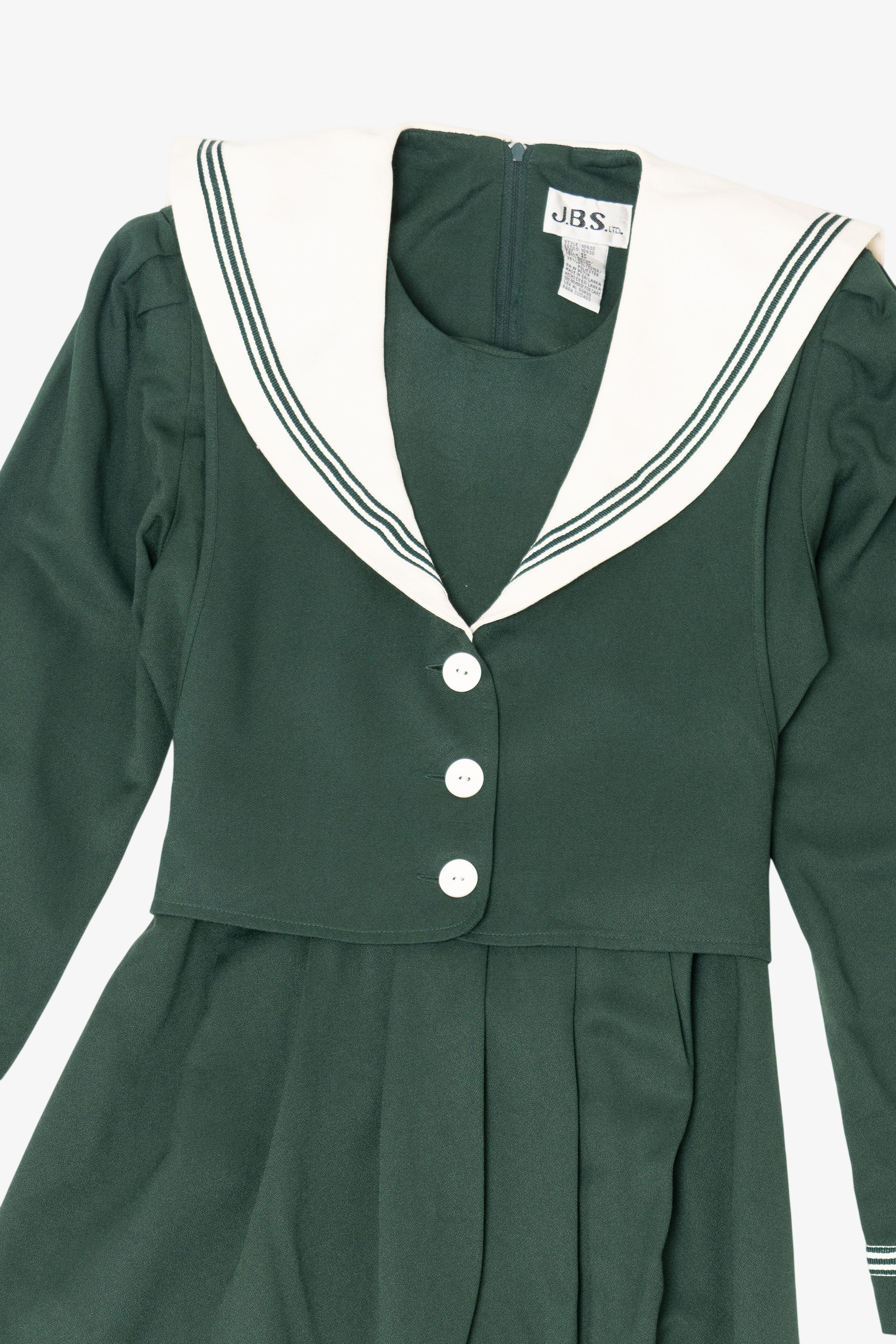 Vintage Green J.B.S. Ltd Collared Sailor Dress (1990s)