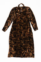 Vintage Brown Paisley Maxi Dress With Choker (1990s)