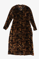 Vintage Brown Paisley Maxi Dress With Choker (1990s)