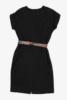 Vintage Black Peri Petites Belt Midi Dress (1980s)