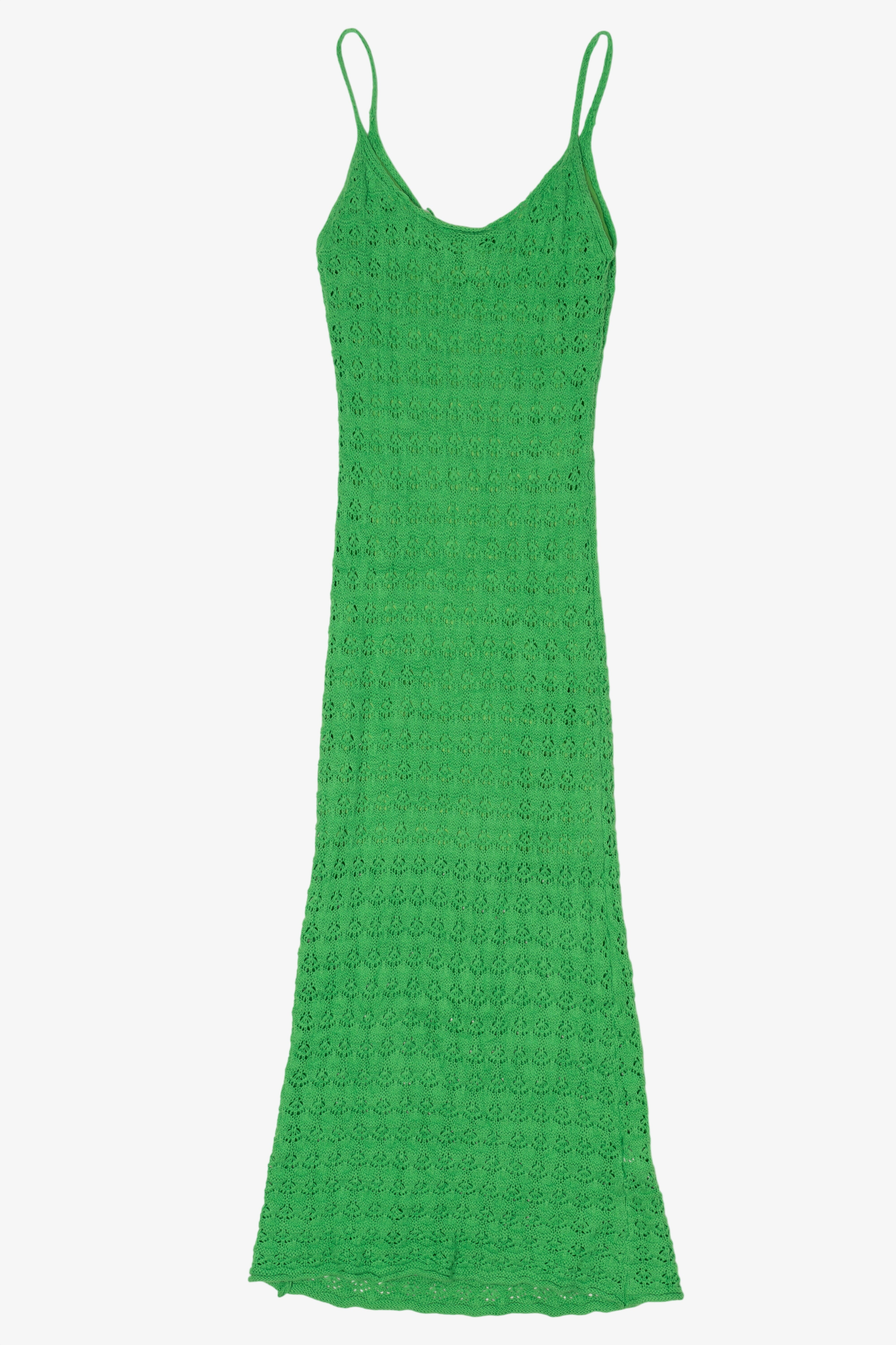 Green Lush Crochet Maxi Dress