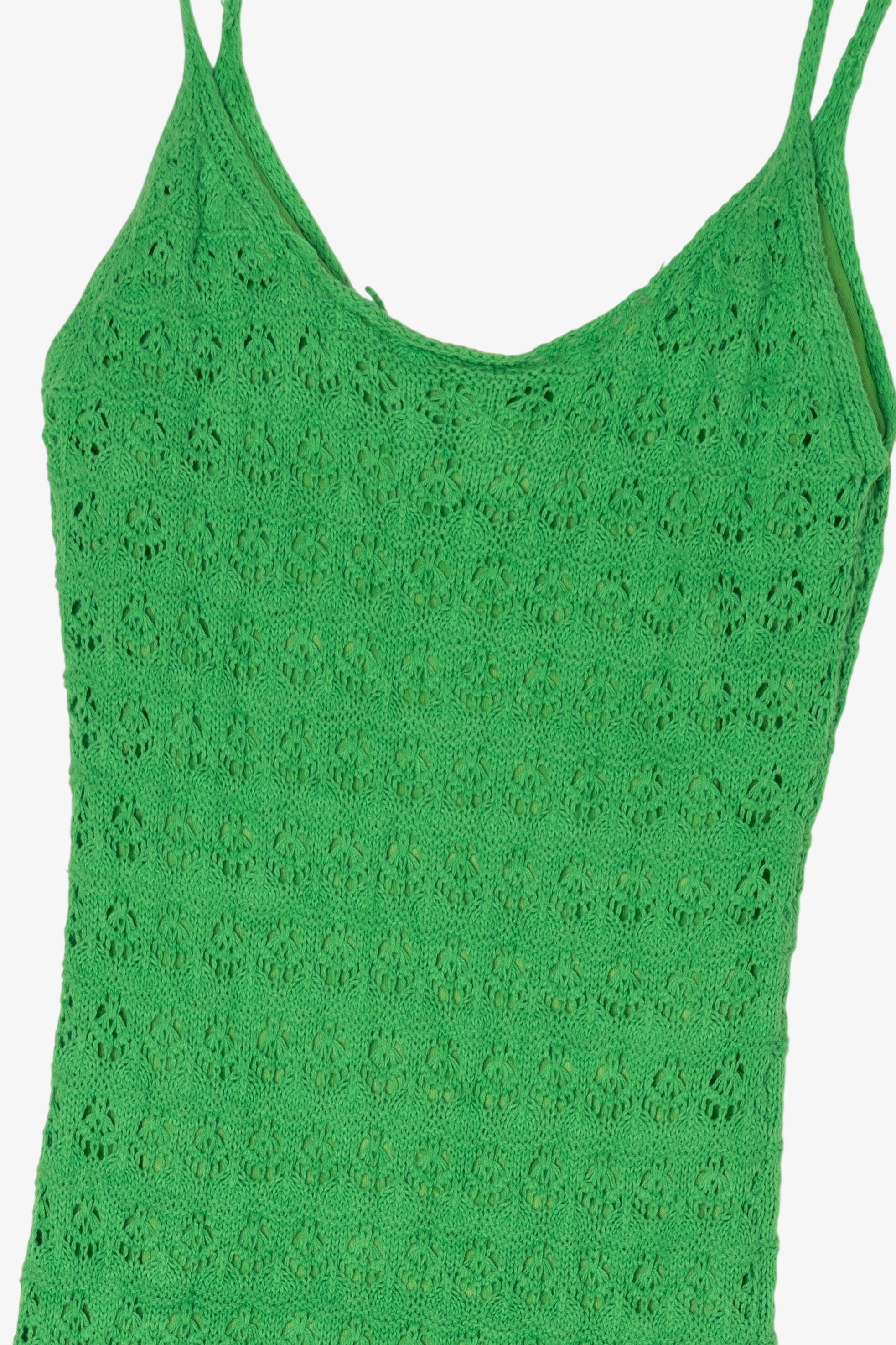 Green Lush Crochet Maxi Dress