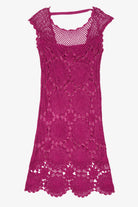 Vintage Pink Trina Turk Crochet Lace Dress (2000s)