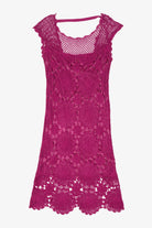 Vintage Pink Trina Turk Crochet Lace Dress (2000s)