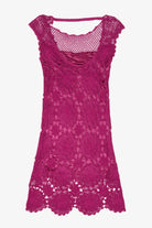 Vintage Pink Trina Turk Crochet Lace Dress (2000s)