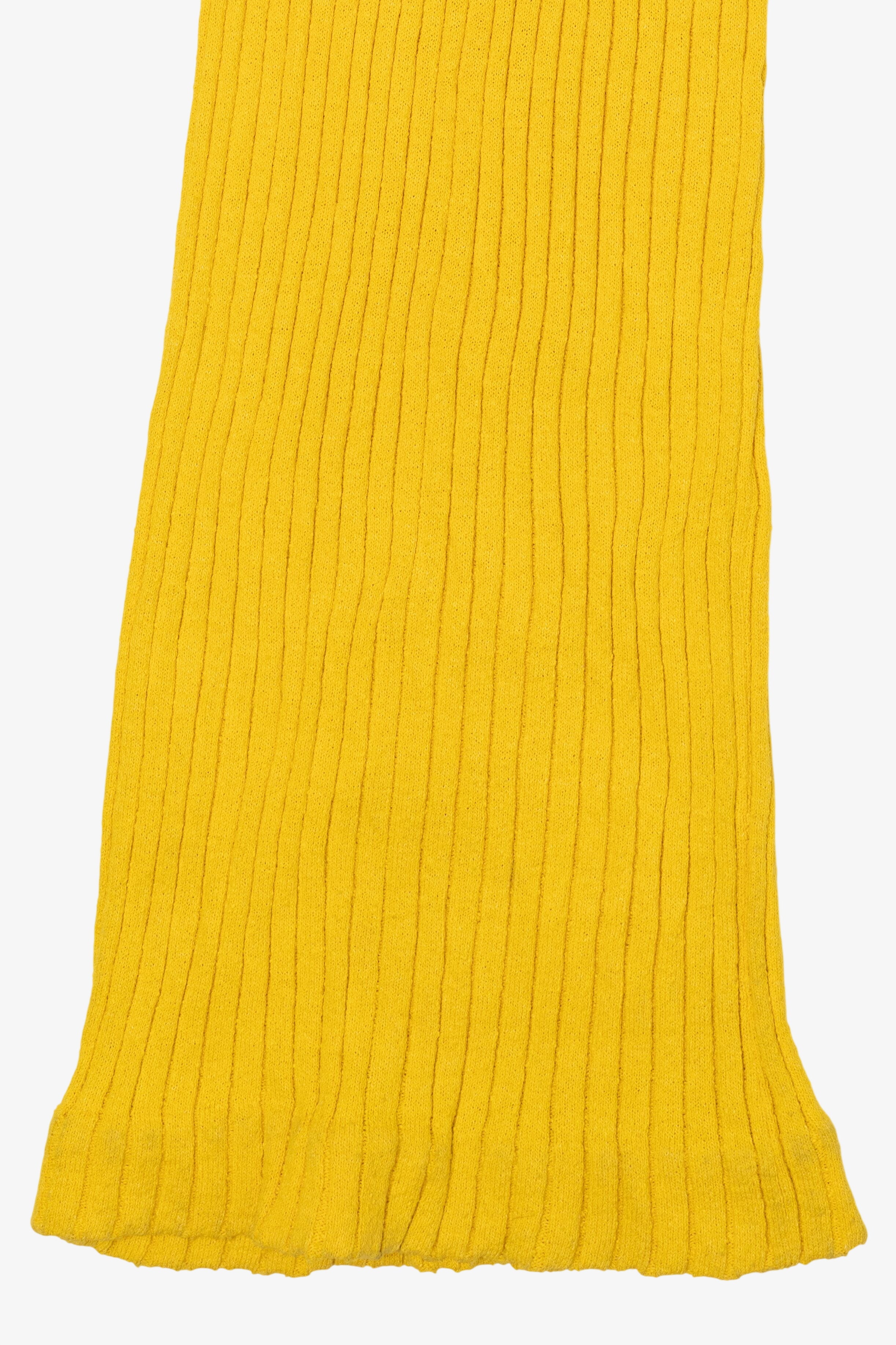 Vintage Yellow Ribbed Knit Maxi Sweater Dress (1990s)