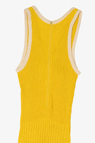 Vintage Yellow Ribbed Knit Maxi Sweater Dress (1990s)