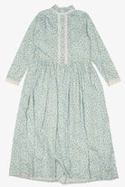 Vintage Light Blue Floral Lace Pioneer Dress (1980s)