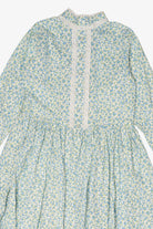 Vintage Light Blue Floral Lace Pioneer Dress (1980s)