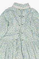 Vintage Light Blue Floral Lace Pioneer Dress (1980s)