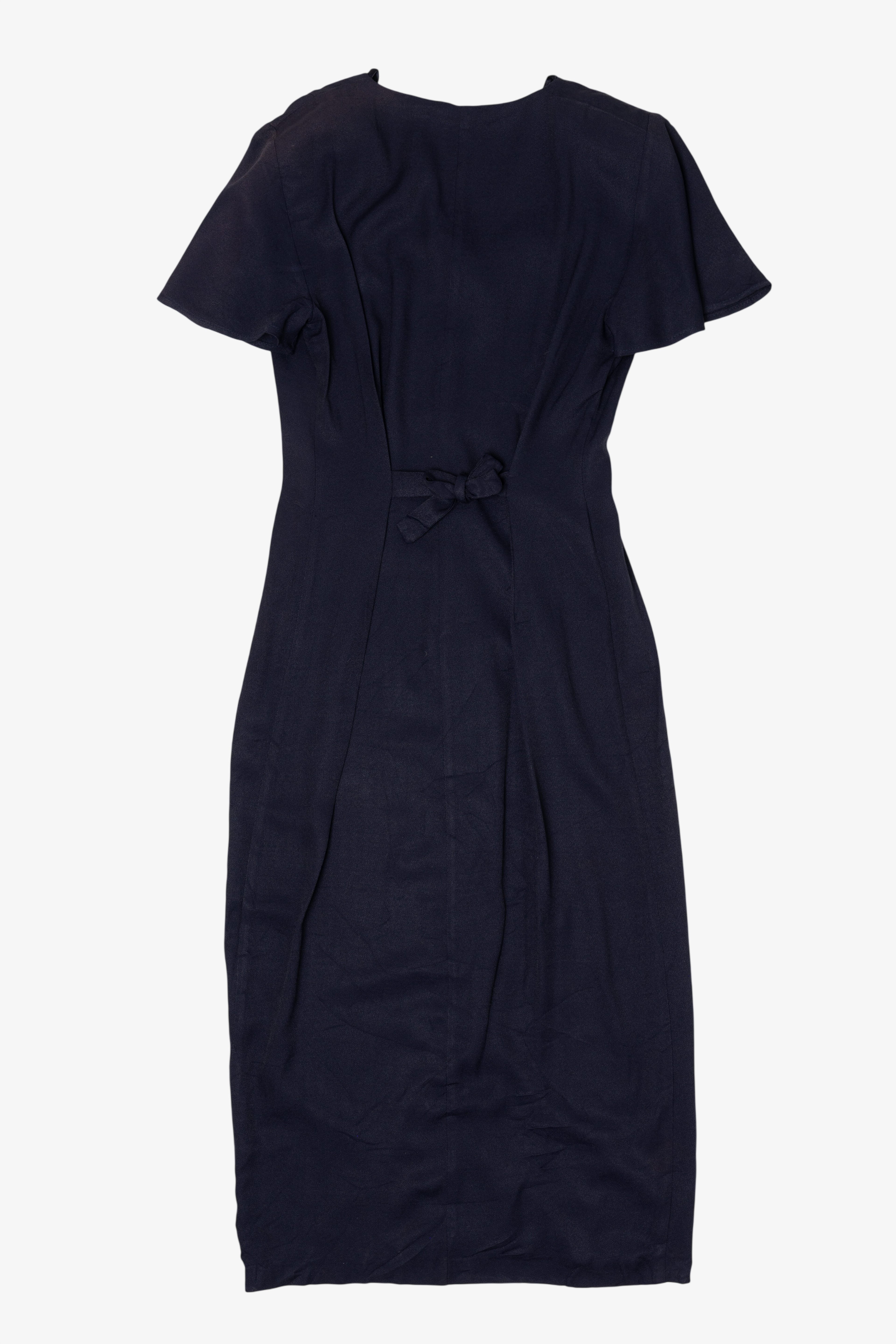 Vintage Navy Blue Be Smart Button Down Midi Dress (1980s)