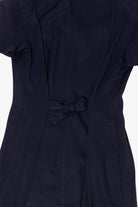 Vintage Navy Blue Be Smart Button Down Midi Dress (1980s)