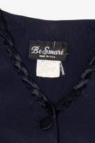 Vintage Navy Blue Be Smart Button Down Midi Dress (1980s)