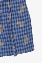 Vintage Blue Allison-Che Knit Vest And Gingham Plaid Skirt (1980s)