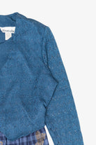 Vintage Blue Allison-Che Knit Vest And Gingham Plaid Skirt (1980s)