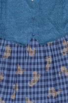 Vintage Blue Allison-Che Knit Vest And Gingham Plaid Skirt (1980s)