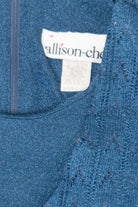 Vintage Blue Allison-Che Knit Vest And Gingham Plaid Skirt (1980s)