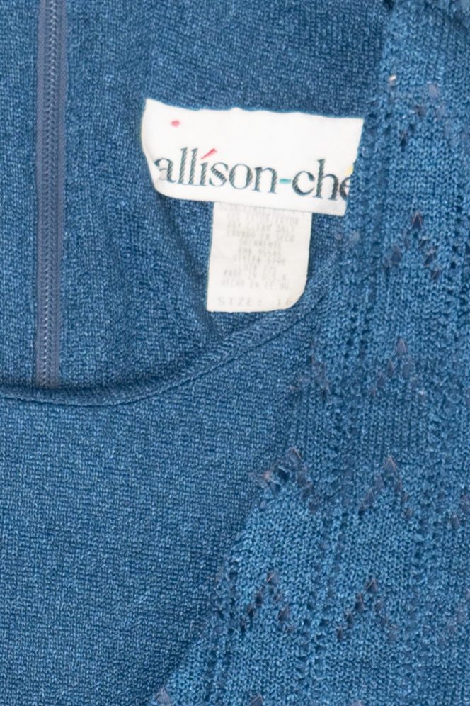 Vintage Blue Allison-Che Knit Vest And Gingham Plaid Skirt (1980s)