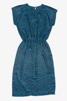 Vintage Black And Blue Polka Dot Brenner Dress (1980s)