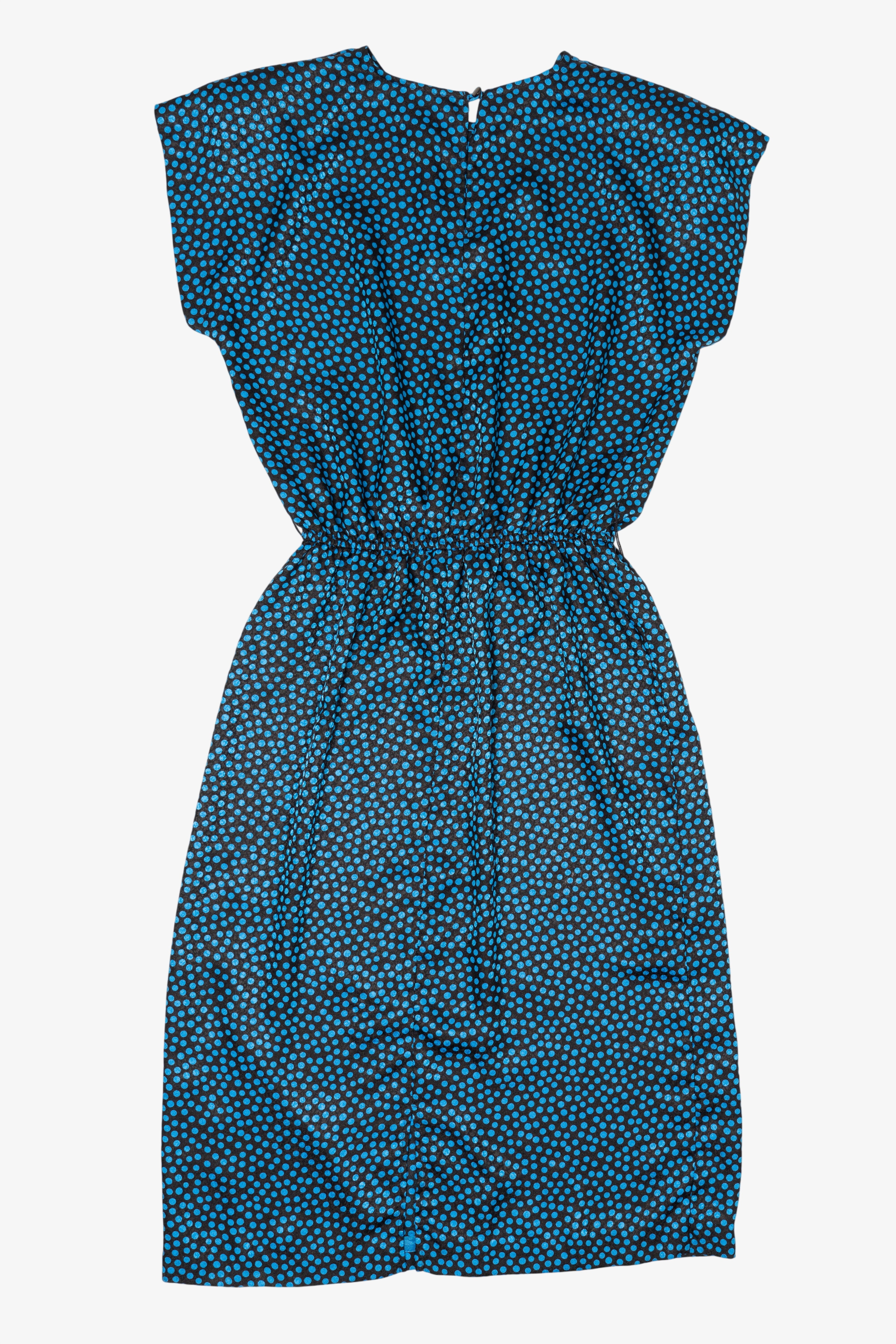 Vintage Black And Blue Polka Dot Brenner Dress (1980s)
