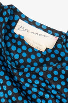 Vintage Black And Blue Polka Dot Brenner Dress (1980s)