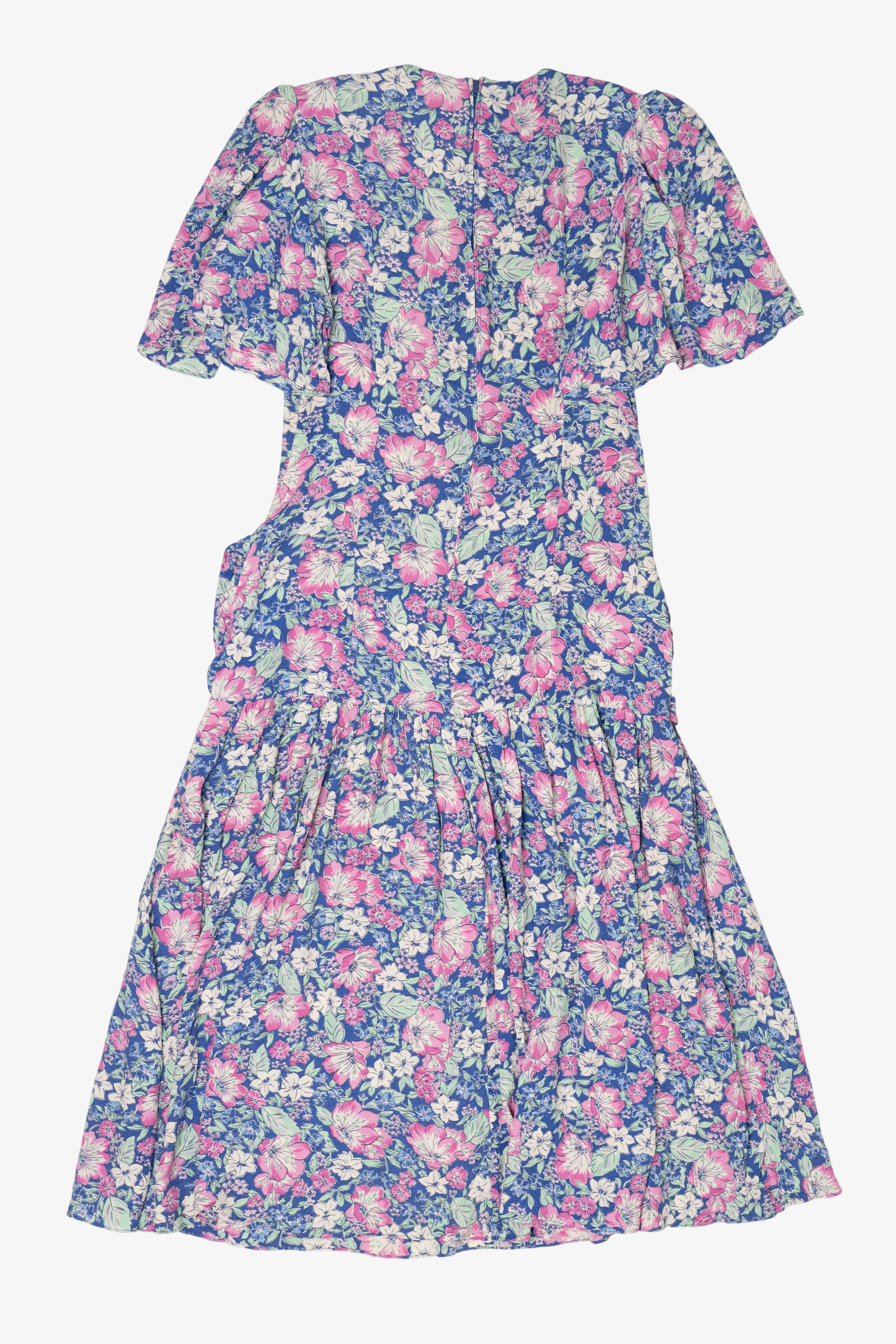 Vintage Floral Karin Stevens Ruffle Tier Dress (1980s)