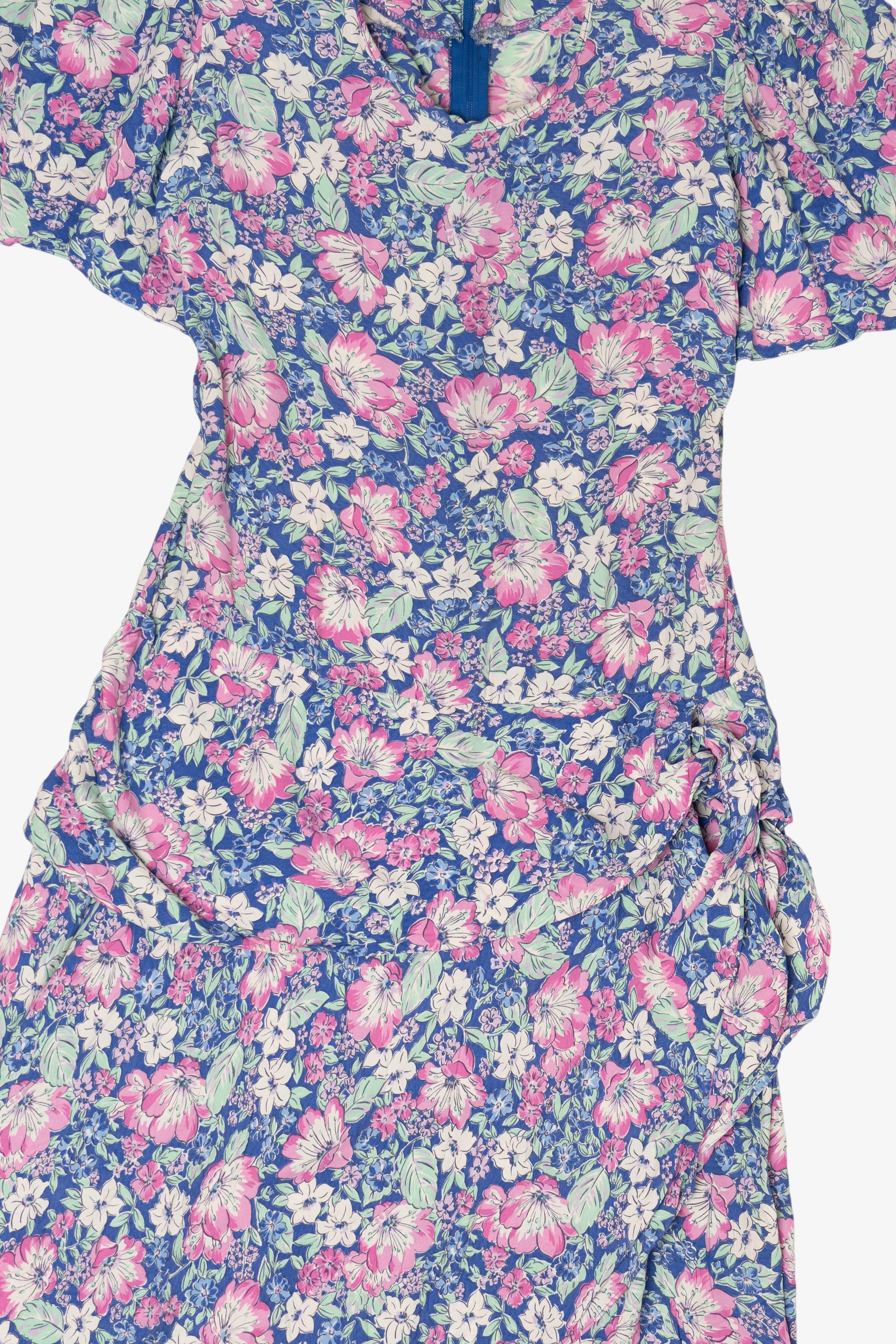 Vintage Floral Karin Stevens Ruffle Tier Dress (1980s)